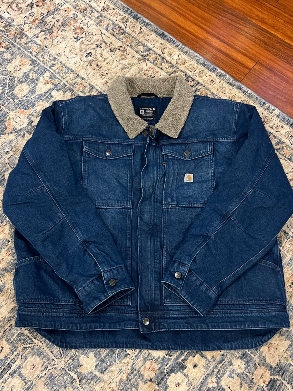 Carhartt Blue Denim Sherpa-Lined Jacket - Picture 6 of 9